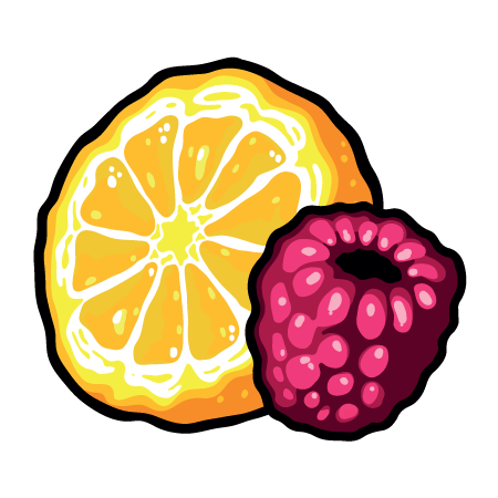 Himbeer und einer Note Yuzu